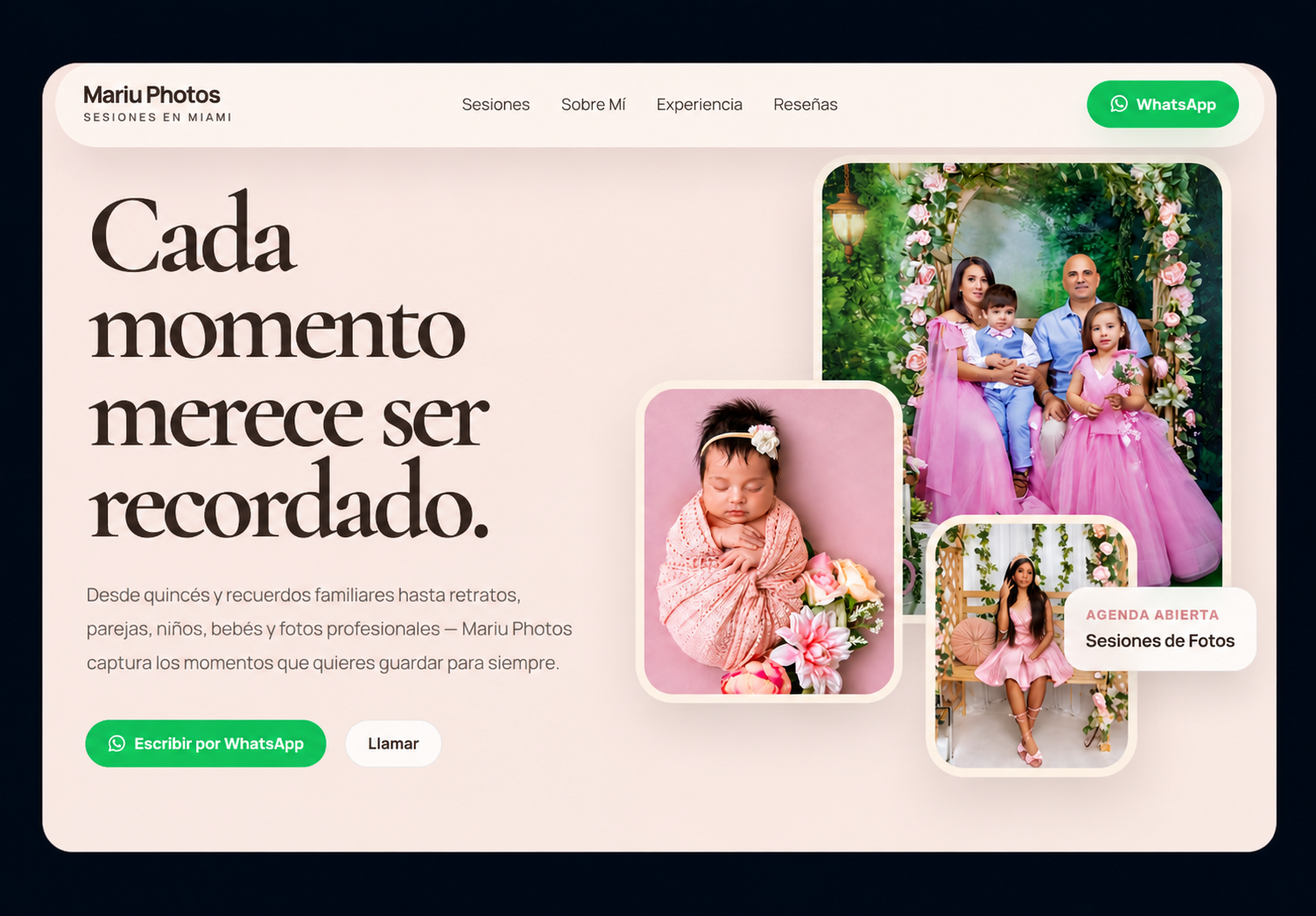 Photographer portfolio website