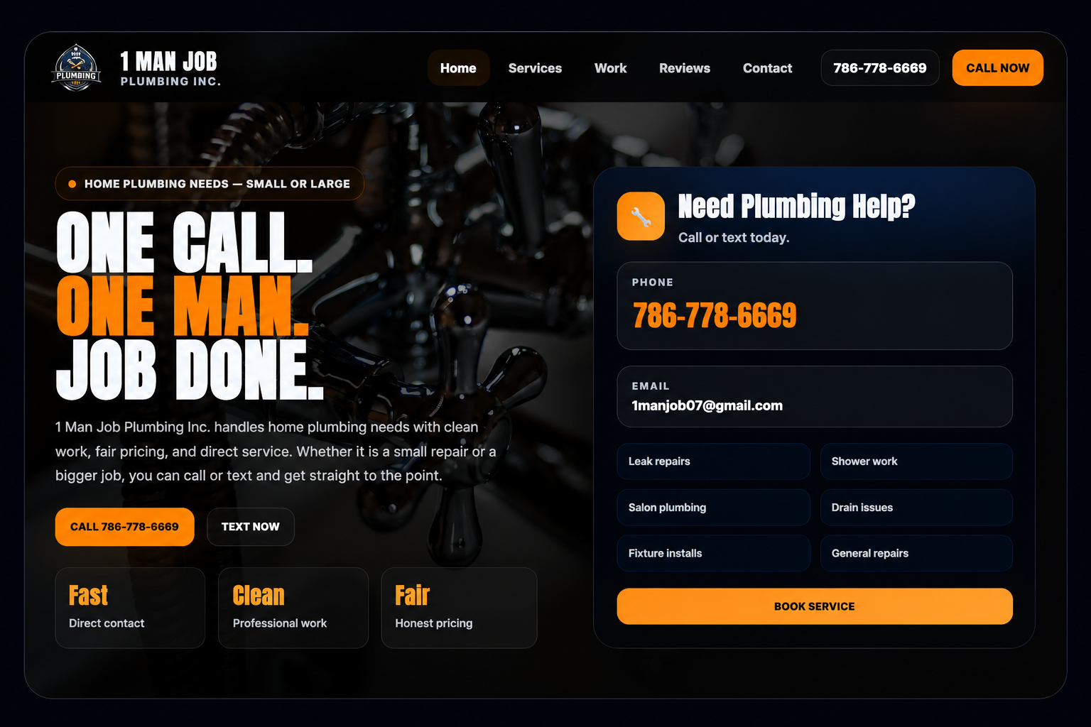 Plumbing company website